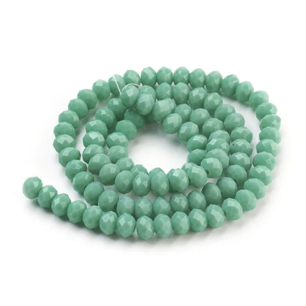 Lot de 20 perles en verre à facettes - Aigue-marine