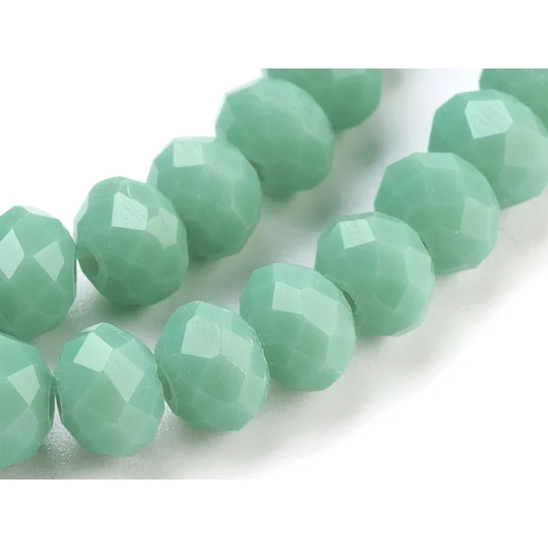 Lot de 20 perles en verre à facettes - Aigue-marine