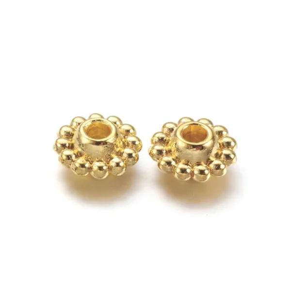 Lot de 20 perles intercalaires fleurs - Doré