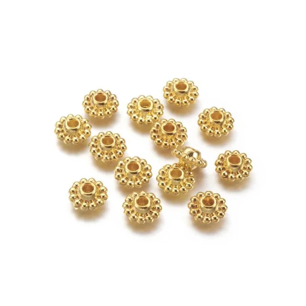 Lot de 20 perles intercalaires fleurs - Doré