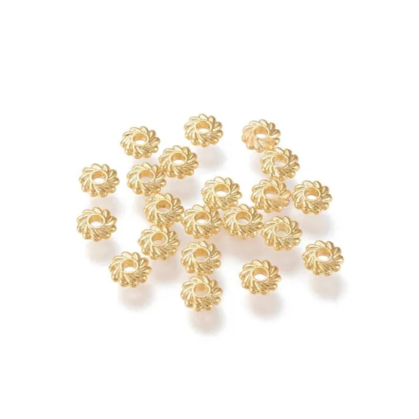 Lot de 20 perles intercalaires fleurs - Doré à l'or fin