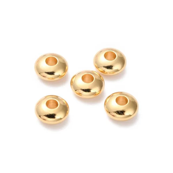 Lot de 20 perles intercalaires rondelles en laiton - Doré à l'or fin