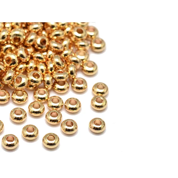 Lot de 20 perles intercalaires rondes - Doré