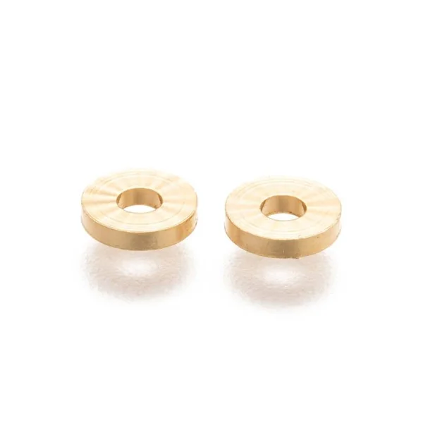 Lot de 20 perles intercalaires rondes en laiton - Doré à l'or fin
