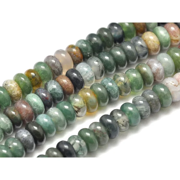 Lot de 20 perles rondelles - Agate indienne