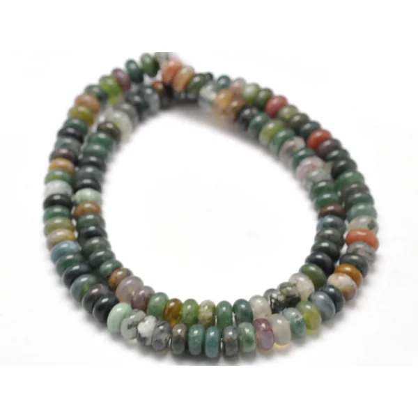Lot de 20 perles rondelles - Agate indienne