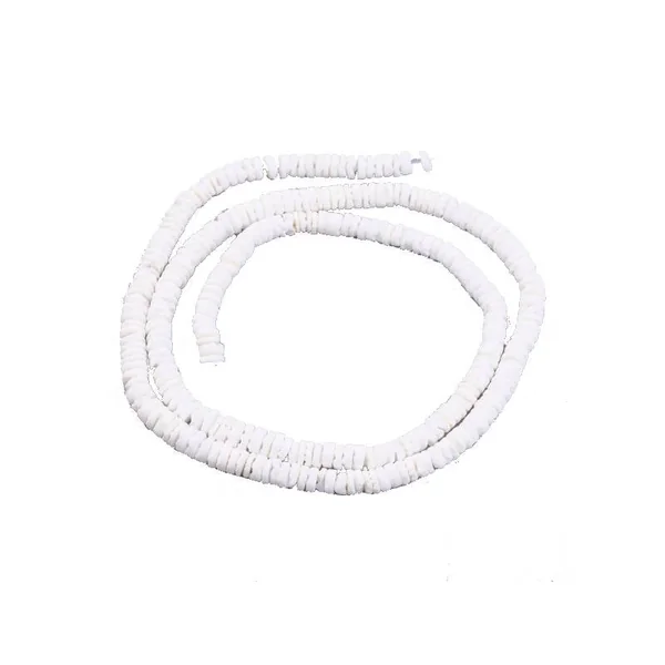 Lot de 20 perles rondelles heishi coquillage blanc