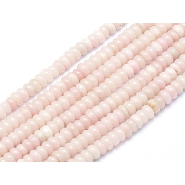 Lot de 20 perles rondelles - Opale rose