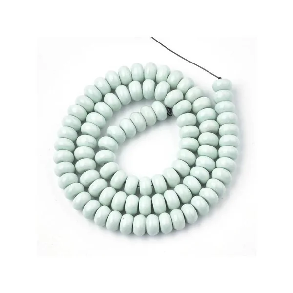 Lot de 20 rondelles en agate naturelle - Cyan clair
