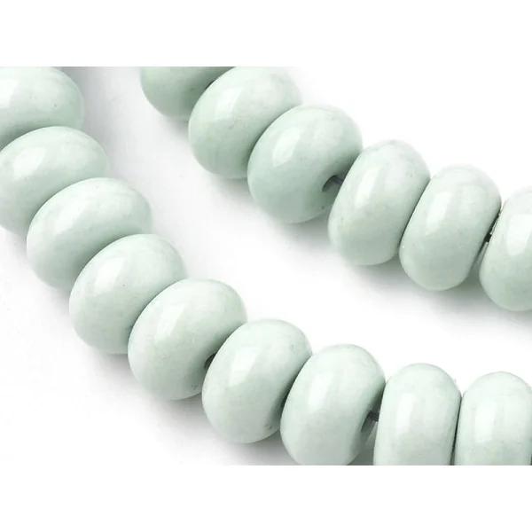 Lot de 20 rondelles en agate naturelle - Cyan clair