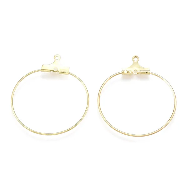 Lot de 2 intercalaires créoles 29 mm - doré à l'or fin 18k