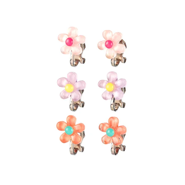 Lot de 3 paires de boucles d'oreilles à clip - Fleur