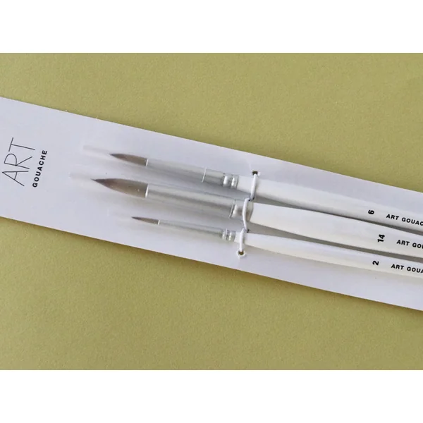 Lot de 3 pinceaux synthétiques gouache - Rico Design