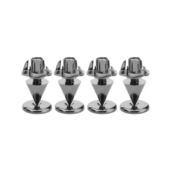 Lot de 4 cônes de découplages noir chromé à hauteur variable pour enceintes