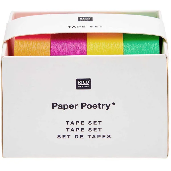 Lot de 4 Masking tapes fluo - Rico Design
