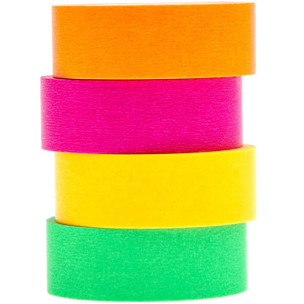 Lot de 4 Masking tapes fluo - Rico Design