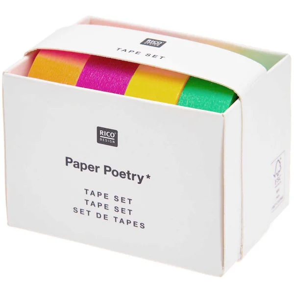 Lot de 4 Masking tapes fluo - Rico Design