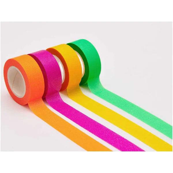 Lot de 4 Masking tapes fluo - Rico Design