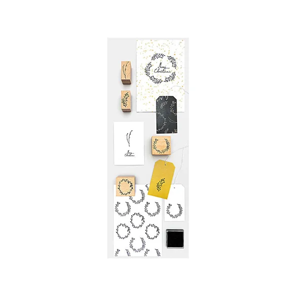 Lot de 4 tampons couronnes + 1 encreur