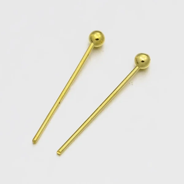 Lot de 50 clous à tête boule - Doré - 30 mm