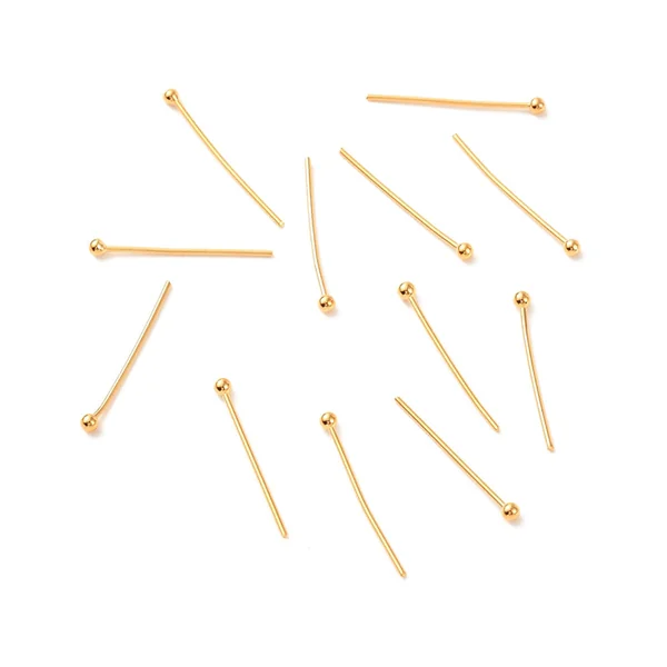 Lot de 50 clous à tête boule - Doré à l'or fin 18K - 21 mm