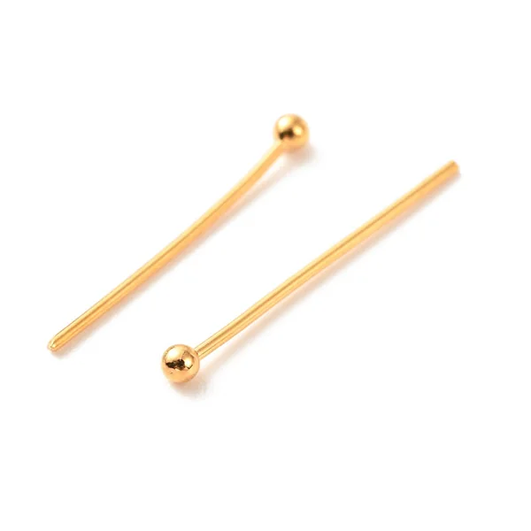 Lot de 50 clous à tête boule - Doré à l'or fin 18K - 21 mm