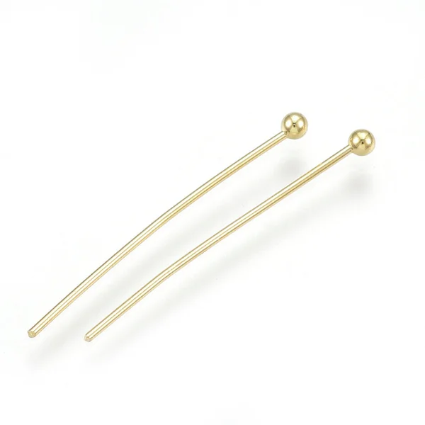 Lot de 50 clous à tête boule - Doré à l'or fin 18K - 24 mm