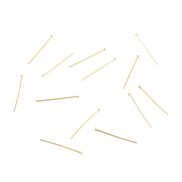 Lot de 50 clous à tête plate - Doré à l'or fin 18K - 19 mm