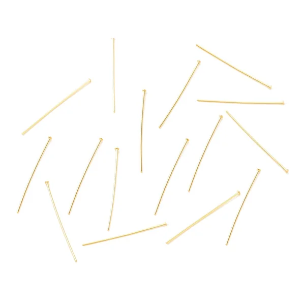 Lot de 50 clous à tête plate - Doré à l'or fin 18K - 25 mm