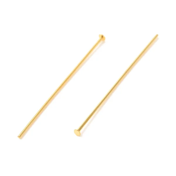 Lot de 50 clous à tête plate - Doré à l'or fin 18K - 25 mm