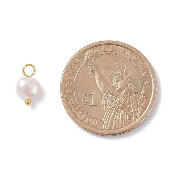 Lot de 5 pendentifs en perle de culture - 10 x 5 mm