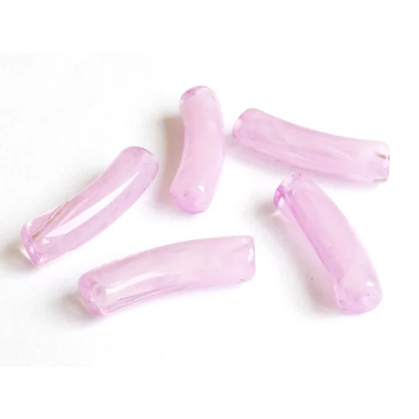 Lot de 5 perles tubes - Imitation naturelle marbre 6 mm - Violet