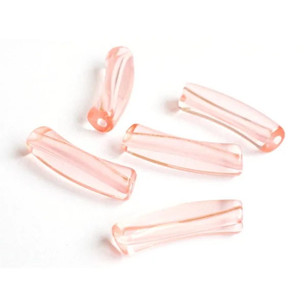 Lot de 5 perles tubes transparentes en résine 6 mm - Orange