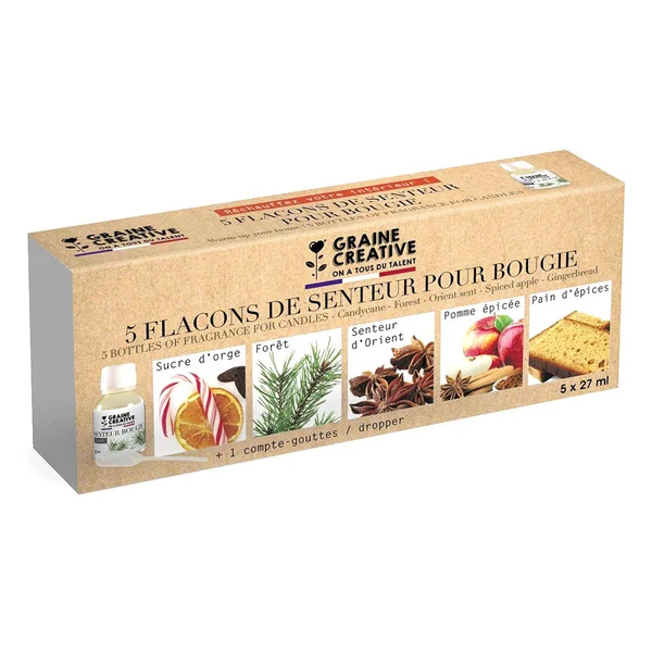 Lot de 5 senteurs/fragrances pour bougie - 27 ml