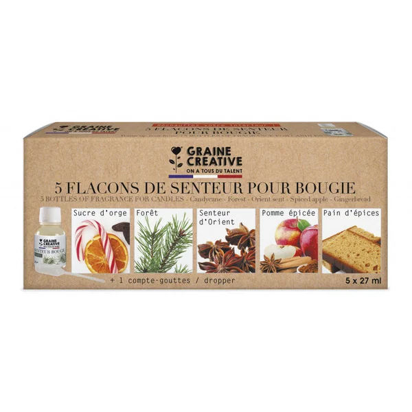 Lot de 5 senteurs/fragrances pour bougie - 27 ml