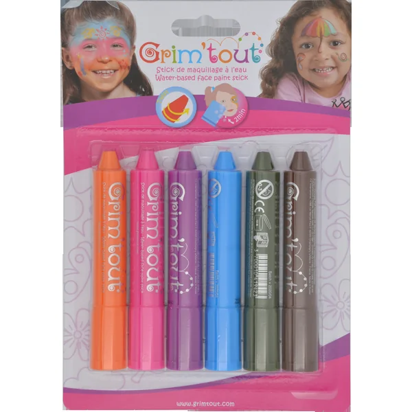 Lot de 6 sticks couleurs Arc en ciel
