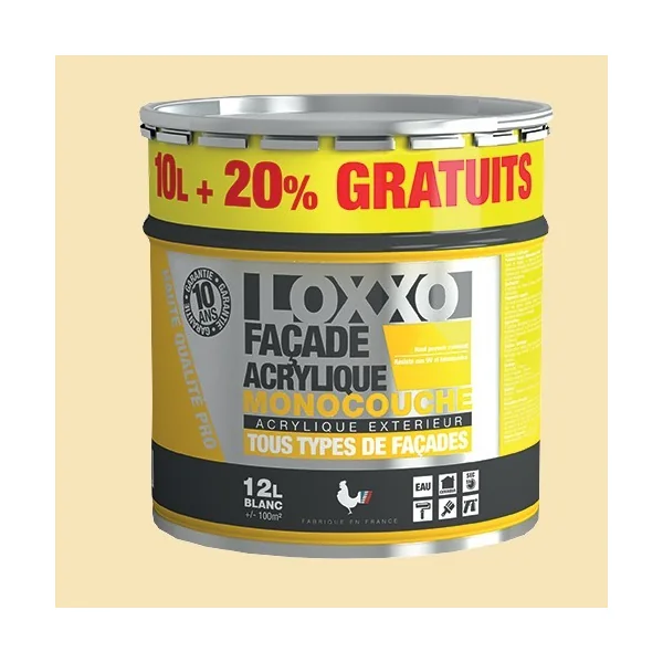 LOXXO Peinture Façade Acrylique 12L Ton Pierre