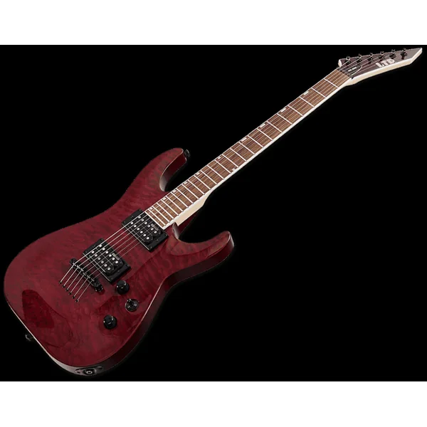 Ltd MH200QMNT-STBC - Guitare électrique - Type ST - Rouge sombre