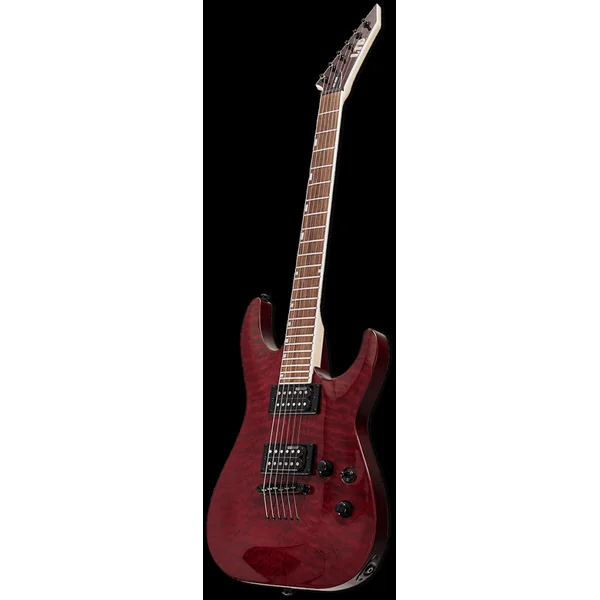 Ltd MH200QMNT-STBC - Guitare électrique - Type ST - Rouge sombre