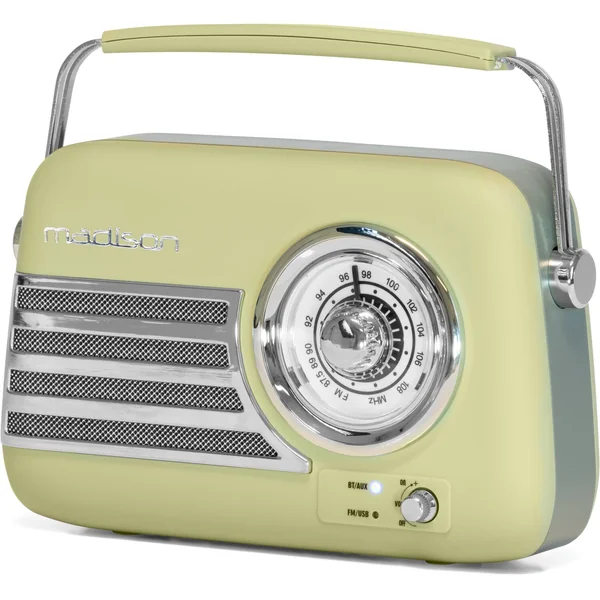 Madison Radio Rétro avec Bluetooth et FM (Olive Vert Mat)