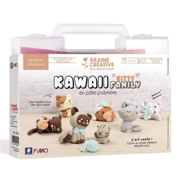 Mallette Fimo - Kawaii Kitty family