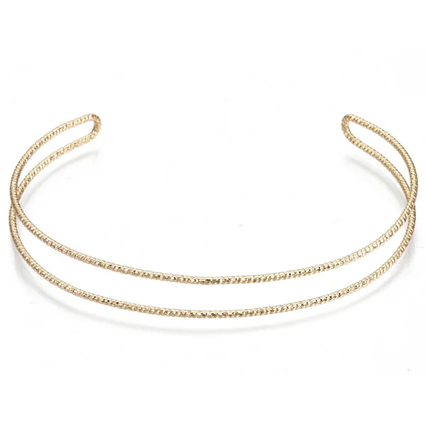 Manchette texturée effet fil - Doré à l'or fin 18K