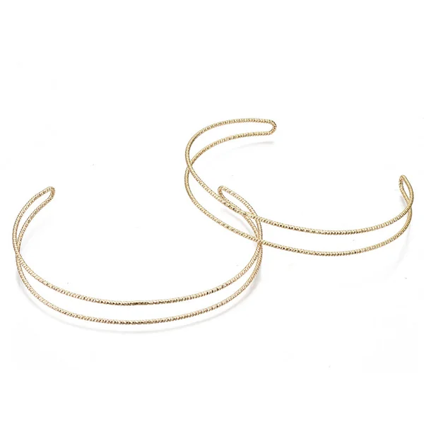 Manchette texturée effet fil - Doré à l'or fin 18K