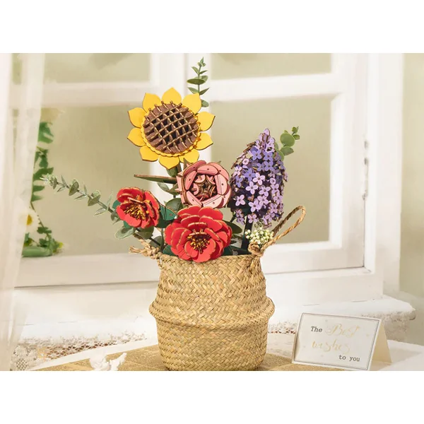 Maquette Bouquet de fleur en bois Puzzle 3D - Rolife
