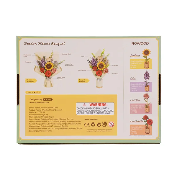 Maquette Bouquet de fleur en bois Puzzle 3D - Rolife