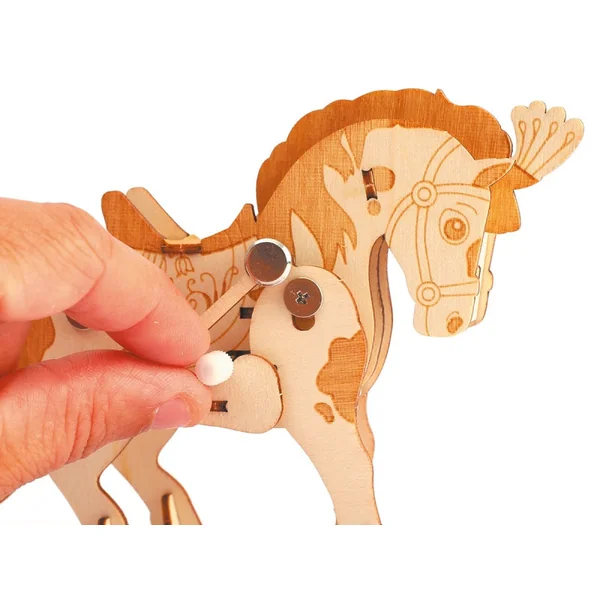 Maquette en bois 3D mécanique cheval