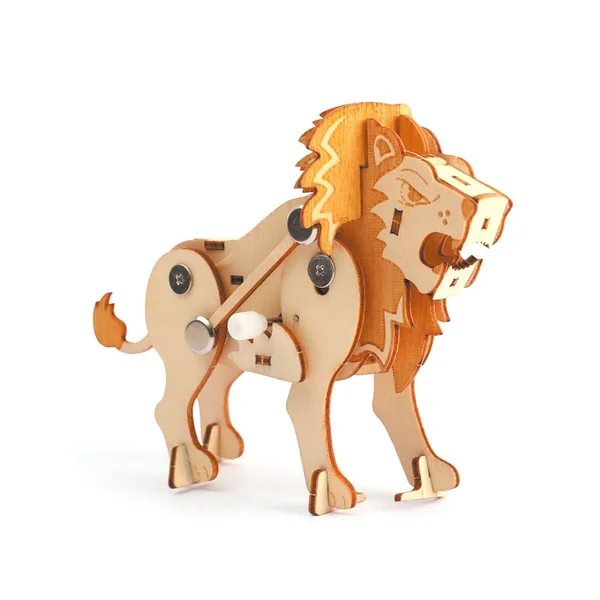 Maquette en bois 3D mécanique lion