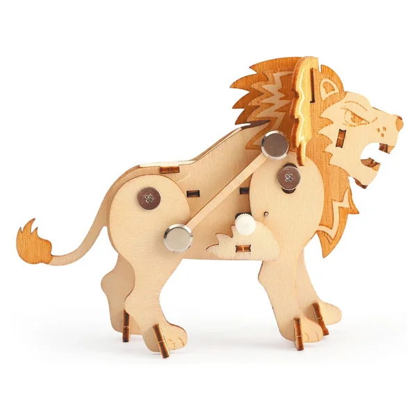 Maquette en bois 3D mécanique lion