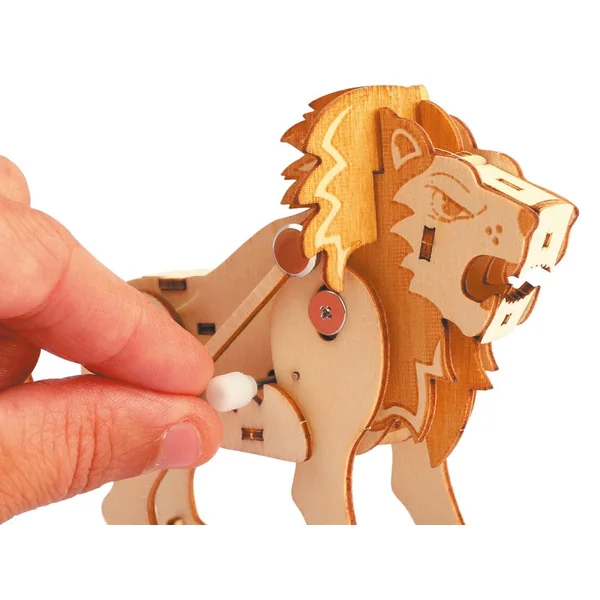Maquette en bois 3D mécanique lion