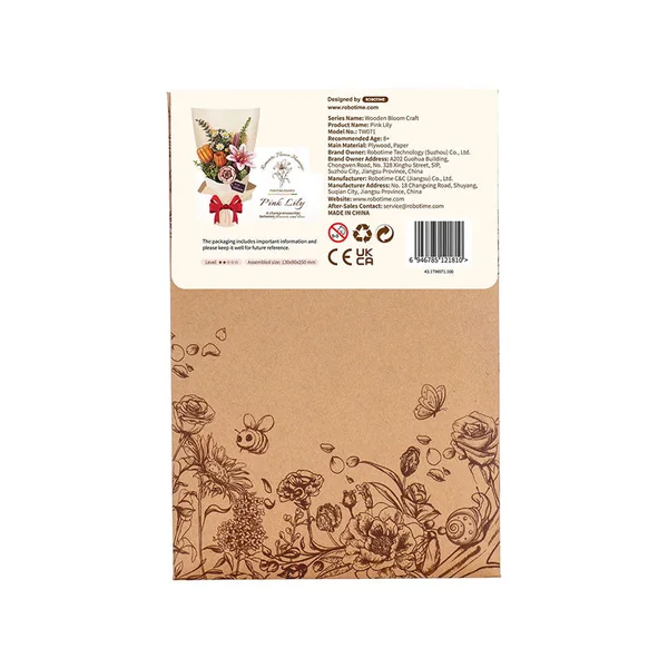 Maquette fleur miniature - Fleur de Lys rose (Pink Lily) - Rowood